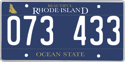 RI license plate 073433