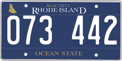 RI license plate 073442