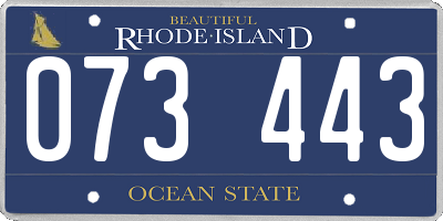 RI license plate 073443
