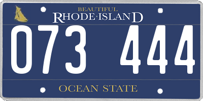 RI license plate 073444