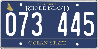 RI license plate 073445