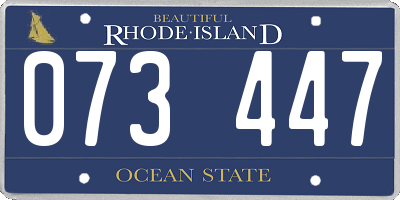 RI license plate 073447
