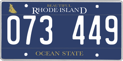 RI license plate 073449