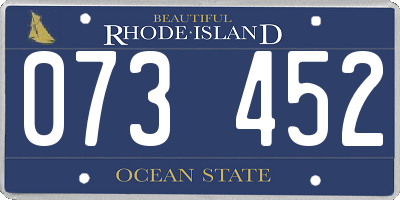 RI license plate 073452