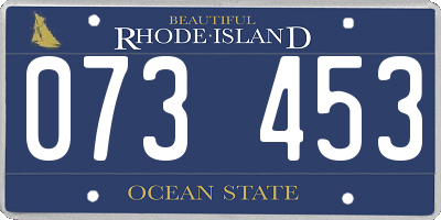 RI license plate 073453