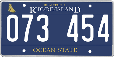 RI license plate 073454
