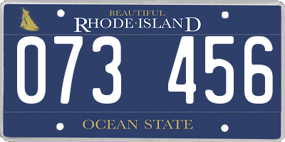 RI license plate 073456