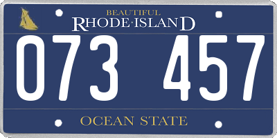 RI license plate 073457
