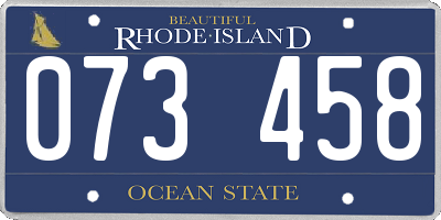 RI license plate 073458