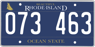 RI license plate 073463