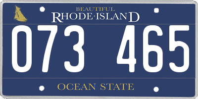 RI license plate 073465