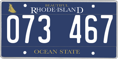 RI license plate 073467