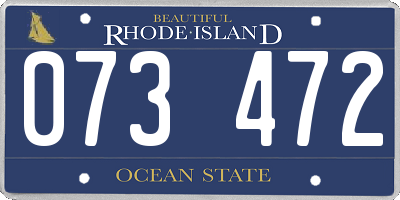 RI license plate 073472