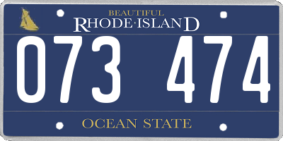 RI license plate 073474