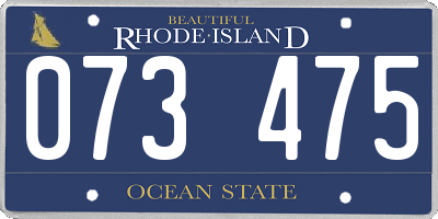RI license plate 073475