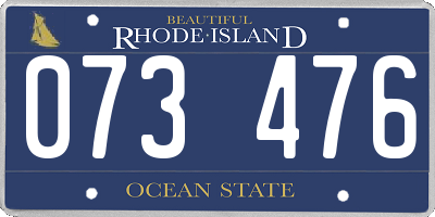 RI license plate 073476