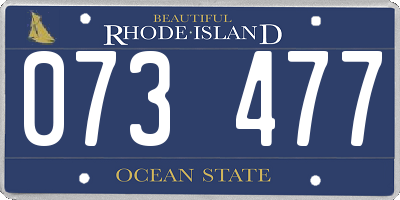 RI license plate 073477