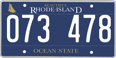 RI license plate 073478