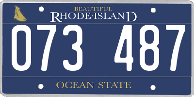 RI license plate 073487