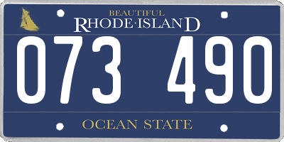 RI license plate 073490