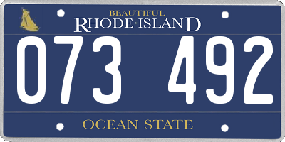RI license plate 073492