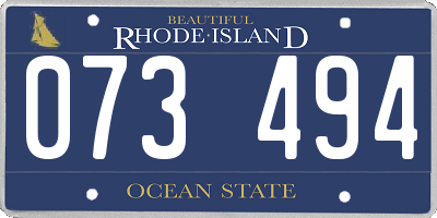 RI license plate 073494