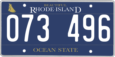 RI license plate 073496