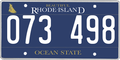 RI license plate 073498