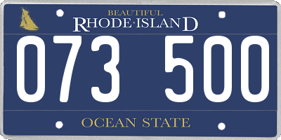 RI license plate 073500