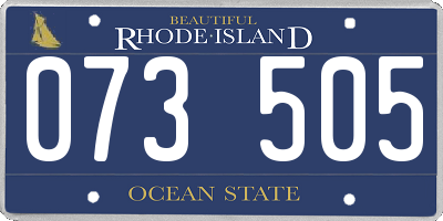 RI license plate 073505