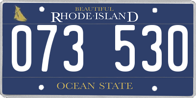 RI license plate 073530