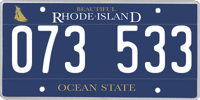 RI license plate 073533