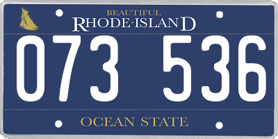 RI license plate 073536