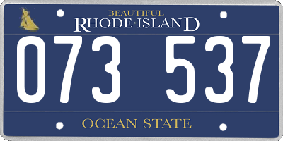 RI license plate 073537