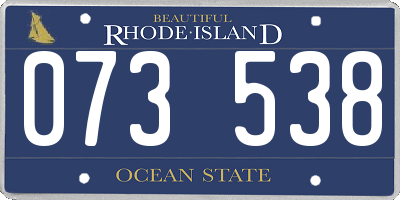 RI license plate 073538