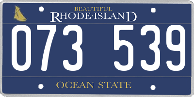 RI license plate 073539