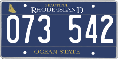 RI license plate 073542