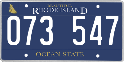 RI license plate 073547