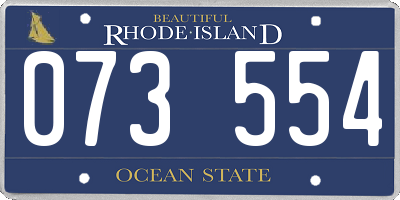 RI license plate 073554