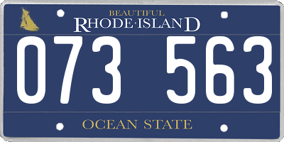 RI license plate 073563