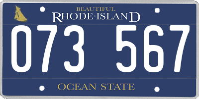 RI license plate 073567