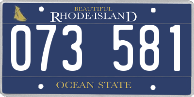 RI license plate 073581