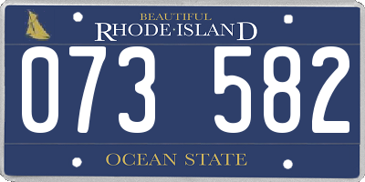 RI license plate 073582