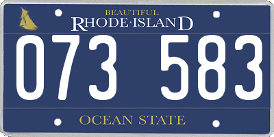 RI license plate 073583