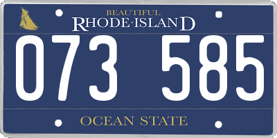 RI license plate 073585