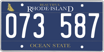 RI license plate 073587
