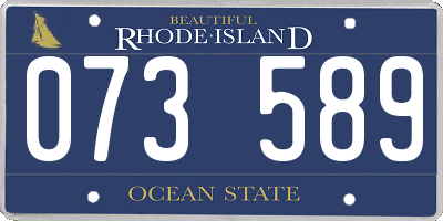 RI license plate 073589