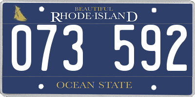 RI license plate 073592
