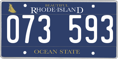 RI license plate 073593