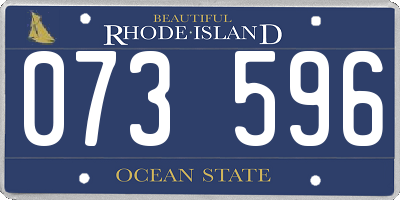 RI license plate 073596